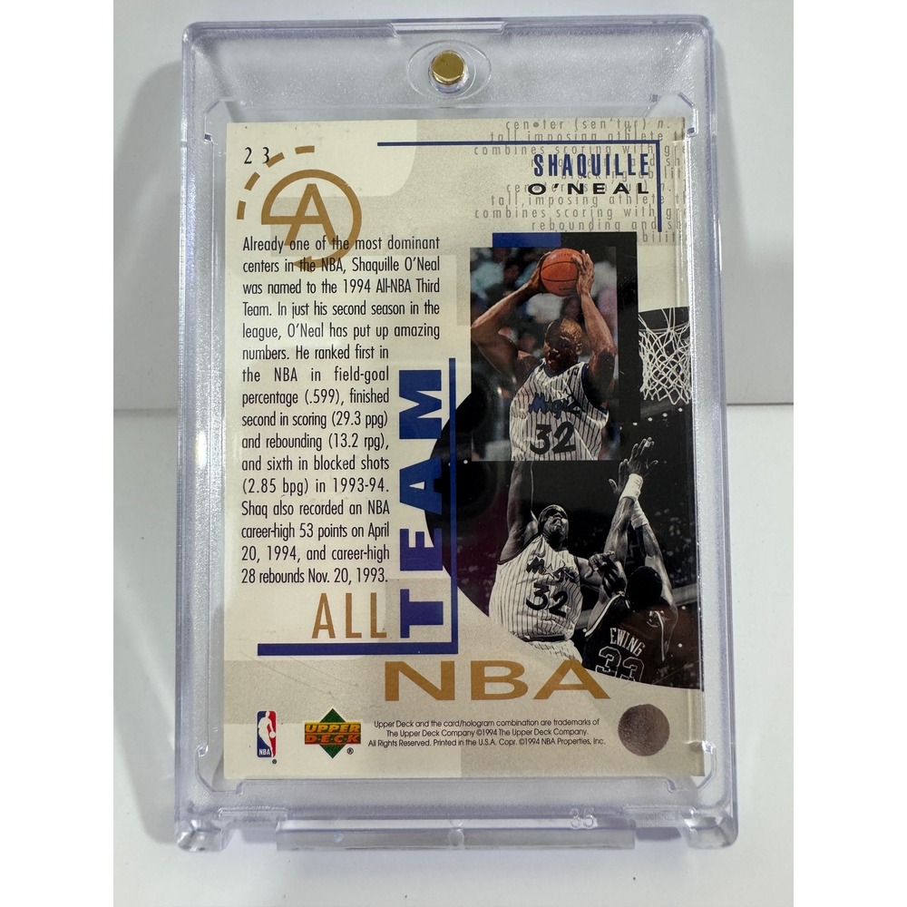 Upper Deck Trading Card Mens OS Multi Good Shaquille O'Neal All-NBA Team 23 - Picture 2 of 3